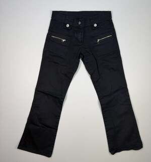 United Colors of Benetton Vintage Y2K Black Zip Pocket Bootcut Cargo Pants